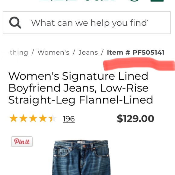 L.L. Bean Blue Jeans with Red Accents - Picture 7 of 7